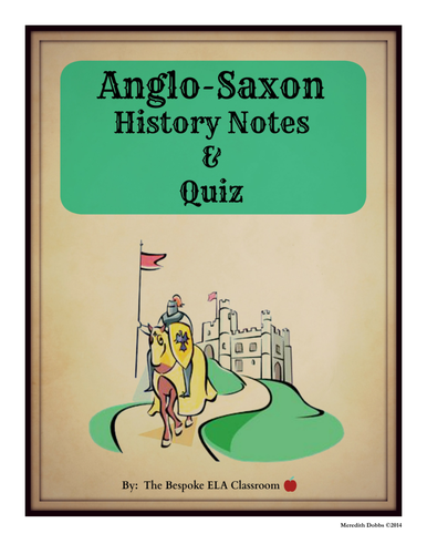 BEOWULF Anglo-Saxon History Notes & Quiz-- Key Included
