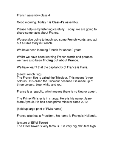 French themed assembly