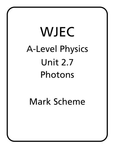 WJEC A Level Physics unit 2.7 - Photons