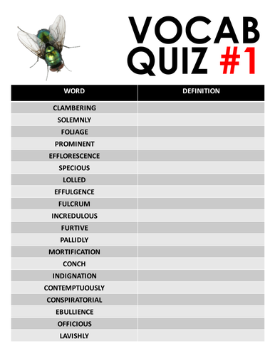 Lord Of The Flies Vocabulary Quizzes Teaching Resources