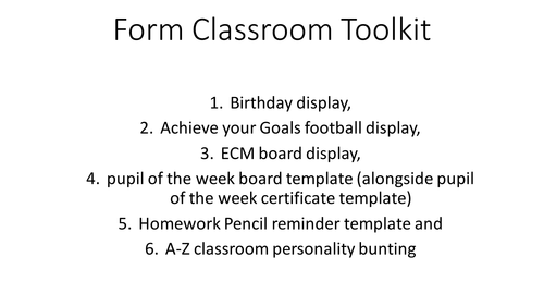 Form tutor, patoral and ECM toolkit. Display board ideas for the classroom