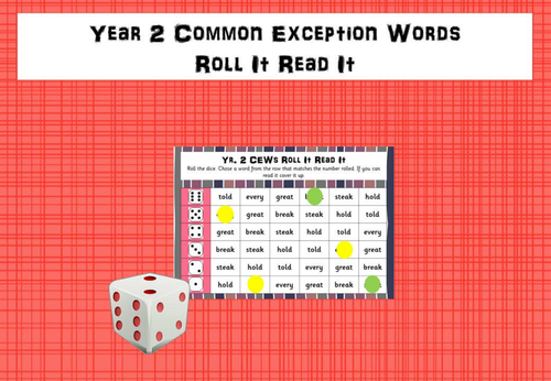 Year 2 Common Exception Words - Roll It Read It