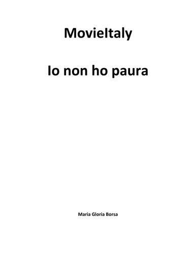 MovieItaly: Io non ho paura