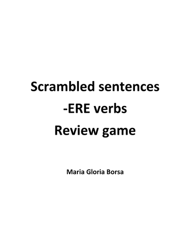 Game: Scrambled -ere verbs in Italian