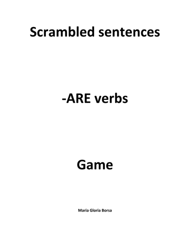 Game: Scrambled -ARE verbs in Italian