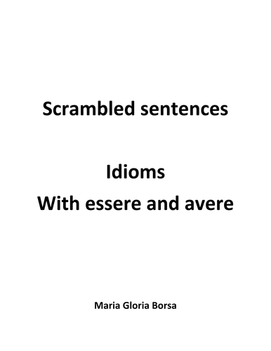 Game: Scrambled idioms with essere and avere