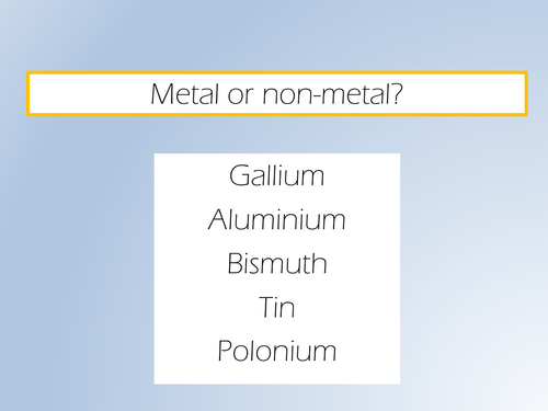 AQA 2016 chemistry lesson 5: metals and non-metals