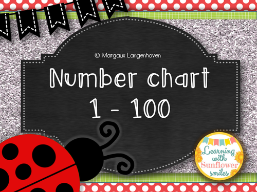 100 Number Chart (Ladybug theme)