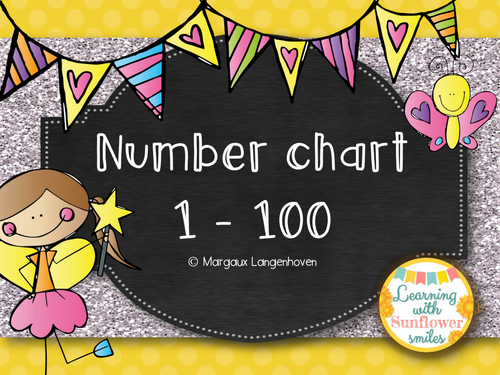 100 Number Chart Fairy Theme