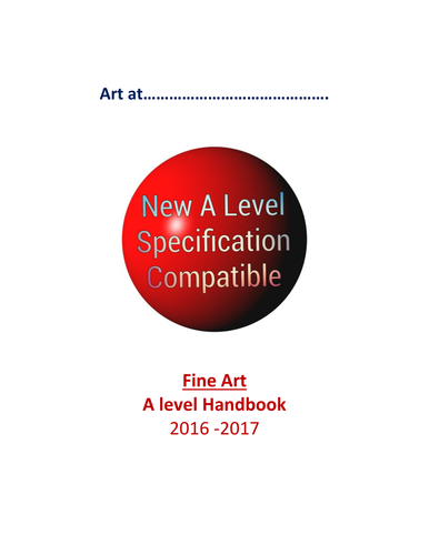 New Specification A level Art Student handbook
