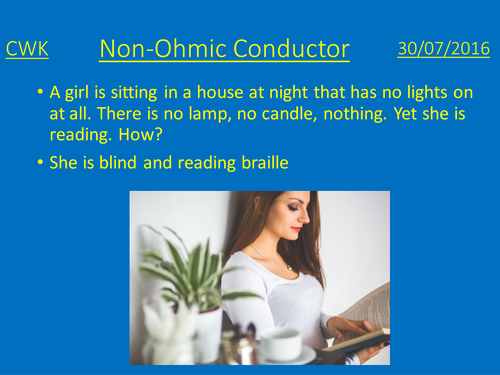 Non-Ohmic conductor lesson plan and presentation