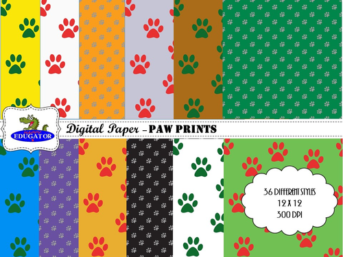 Pawprints Digital Paper