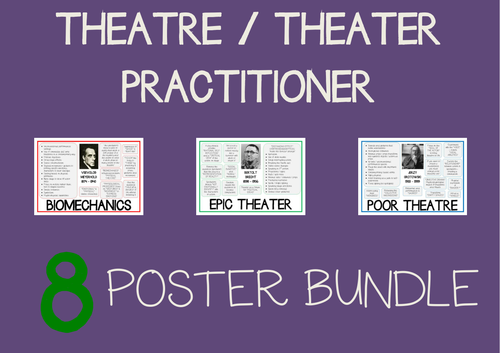 Theater / Theatre Practitioner Drama Poster 8 BUNDLE