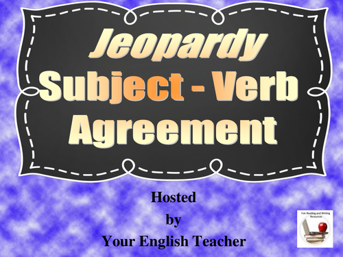 Subject Verb Agreement Jeopardy Style PowerPoint Game