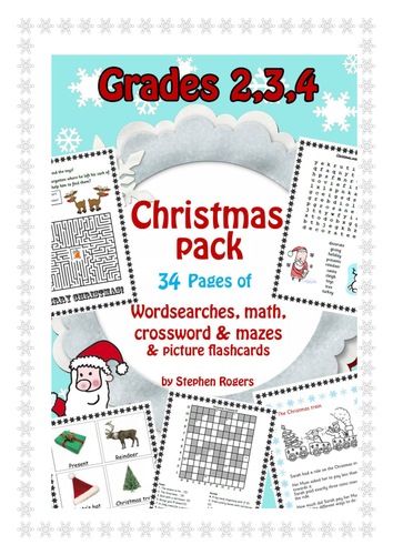 Christmas Bumper Puzzles and Maths pack! Wordsearch, crossword