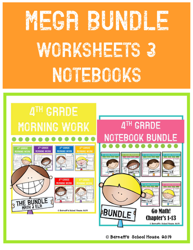 4th Grade Worksheet MEGA BUNDLE!! Morning Work and Notebook Bundle