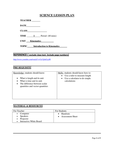 Kinematic and Dynamics Unit of Work (Motion)