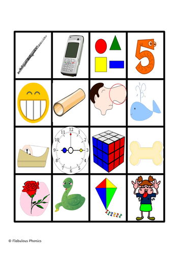 Make a row of 4  words game  Year 1 Phonics  split digraphs, compound words, nonsense words