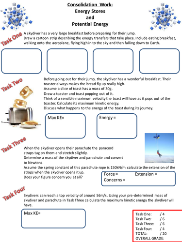 New AQA GCSE Physics Energy Full Unit Consolidation Tasks