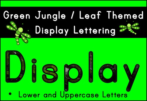 Jungle Leaf Themed Display Lettering