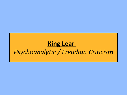 Freudian Analysis King Lear