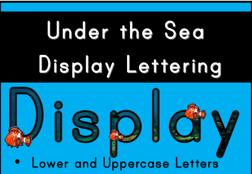 Under the Sea Display Lettering (Nemo/Clown Fish Themed)