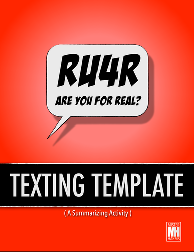 TEXTING TEMPLATE: Summary Analysis for any History or English Class