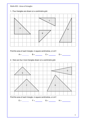 Maths KS2 Set of activities for deriving the area of triangles from rectangles and parallelograms.