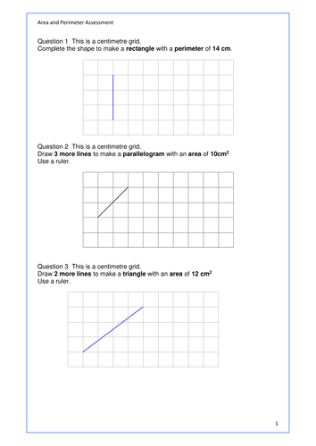 Maths KS2 Area and Perimeter SATs style assessment activity
