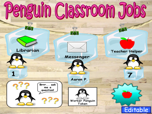 Penguin Theme Classroom Jobs