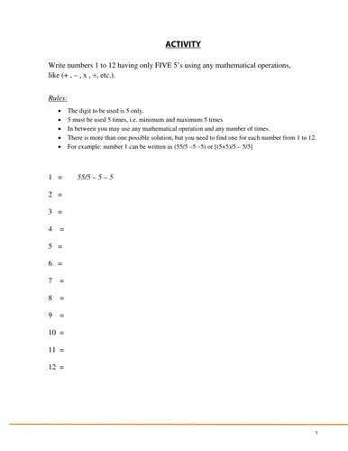 Mental Math Gym - Developing Number Sense