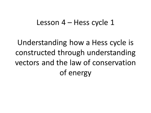 Hess Law cycles - An introduction - covers construction, vectors and different types