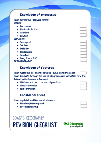 Coastal Geography worksheets