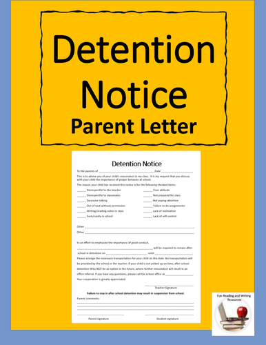 Detention Notice - Editable