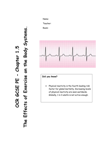 Chapter 1.5 - Effects of exercise on the body systems (OCR GCSE PE Spec 2016) REVISION BOOKLET
