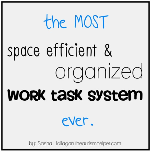 The MOST Space Efficient & Organized Work Task System for a Special Ed Classroom