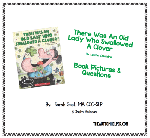 The Was an Old Lady Who Swallowed a Clover {Book Pictures & Questions}