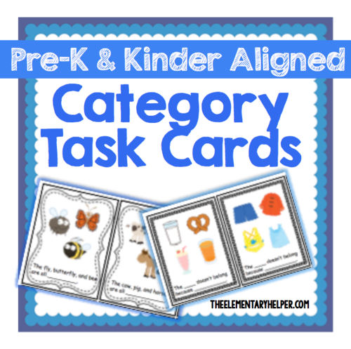 Category Task Cards for Preschool and Kindergarten by