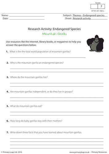 Research Activity - Mountain Gorillas