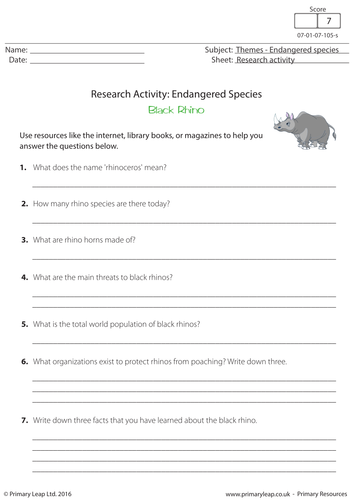 Research Activity - Black Rhino