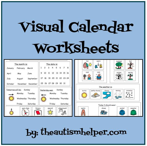 Visual Calendar Worksheets for Students with Autism or Special Education!