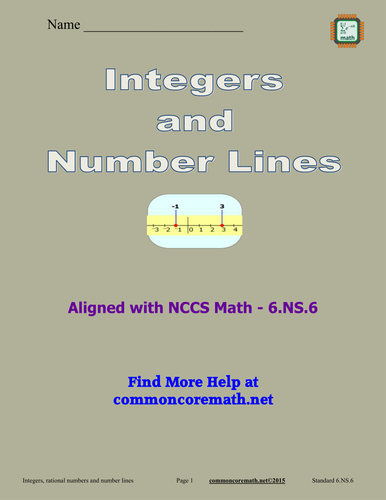 Integers and Number Lines - 6.NS.6