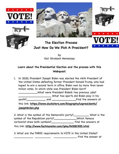 Election Process: A Webquest/Extension Activities