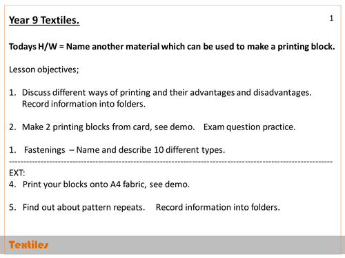 Year 9 (GCSE Textiles) Fabric Decoration