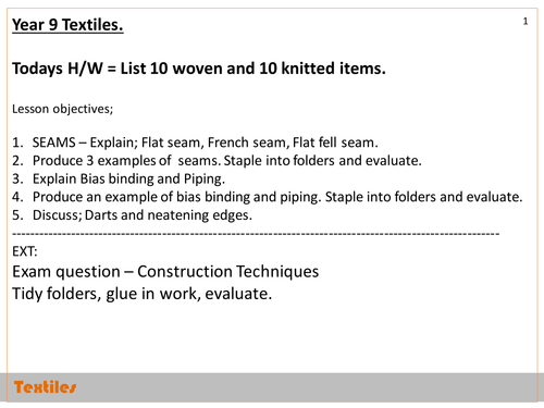 Year 9 (GCSE Textiles) Fabric Manipulation