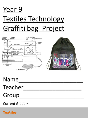 Year 9 (GSCE Textiles) Graffiti Sports bag