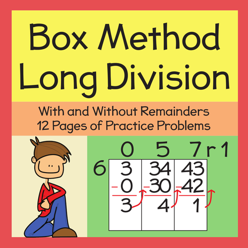 long multiplication box method worksheet by thechal1 teaching