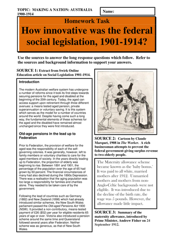 How innovative was the Commonwealth social legislation 1901-1914?
