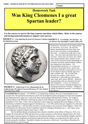 Was Cleomenes I a great Spartan leader?