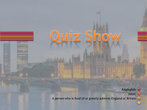 Anglophile quiz. Fun, ready-to-use resource that educates us about England.